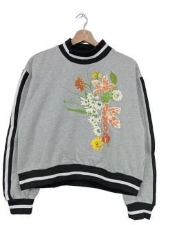 Sweats>Gestuz Sweatshirt Größe 36 hellgrauschwarz