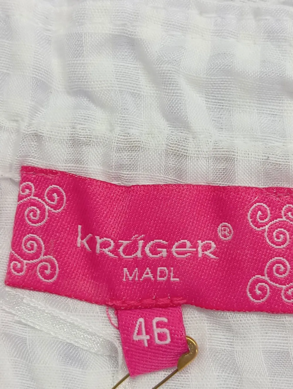 Trachtenmode>Kru00fcger Trachtenbluse Größe 46 weiß