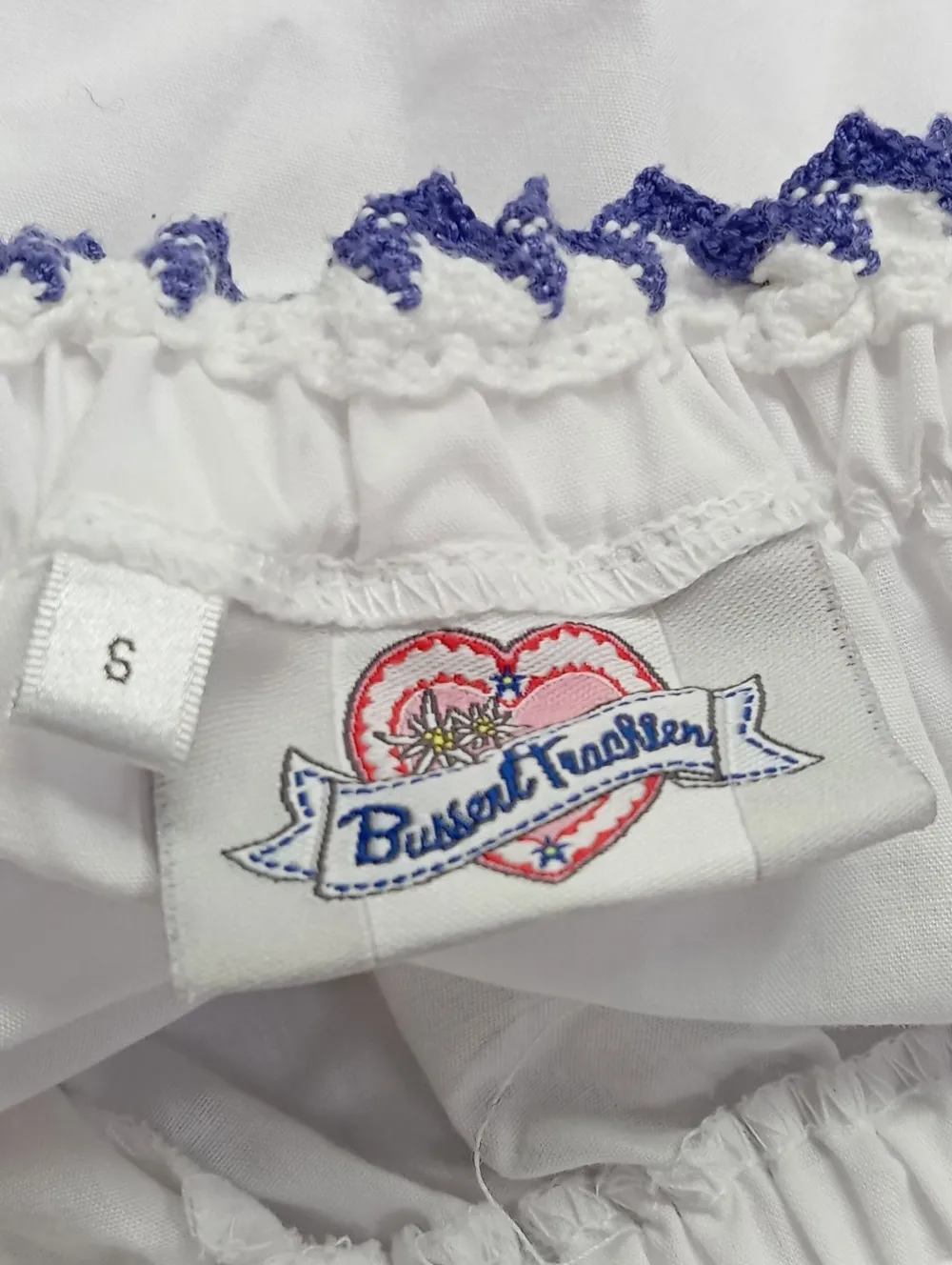 Trachtenmode>Busserl Trachten Trachtenbluse Größe 36 weiß