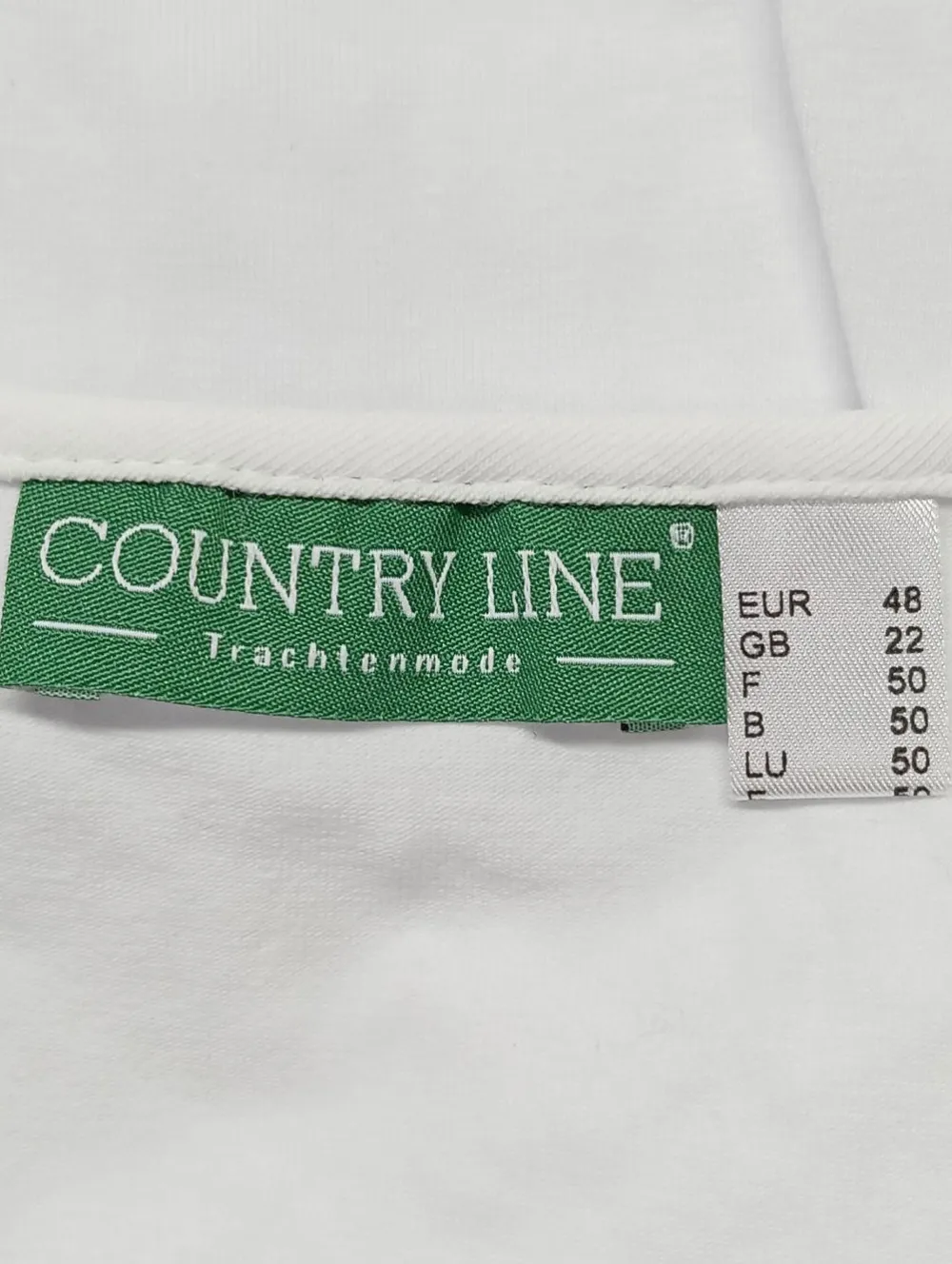 Trachtenmode>Country Line Trachtenbluse Größe 48 blauweiß