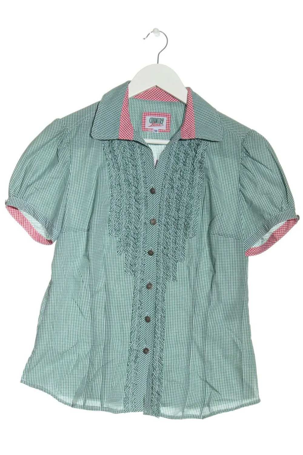 Trachtenmode>Country Line Trachtenhemd Größe 38 grünweiß