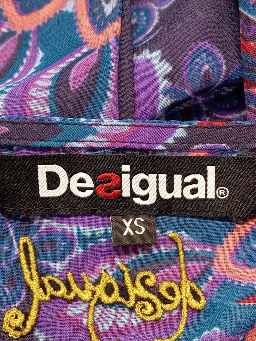 Blusen>Desigual Transparenz-Bluse Größe 34 blaupink
