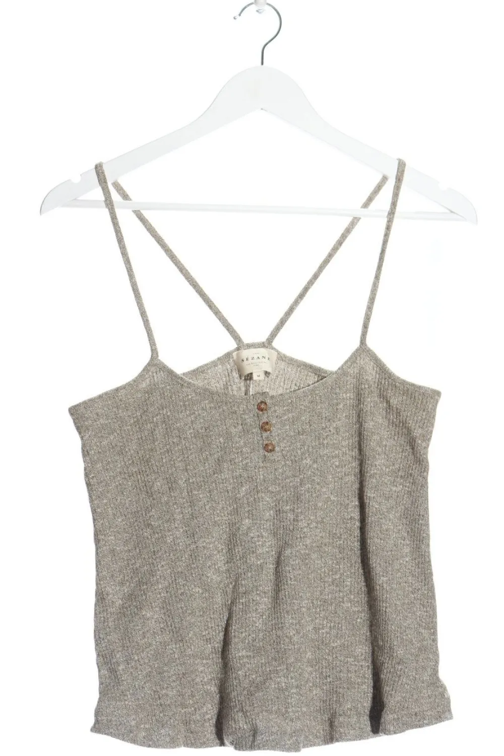 Tops>Su00e9zane Trägertop Größe 38 hellgraugrüngrau
