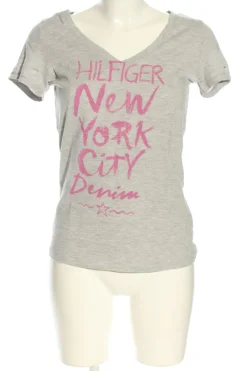 Shirts>Hilfiger Denim T-Shirt Größe 38 hellgraupink