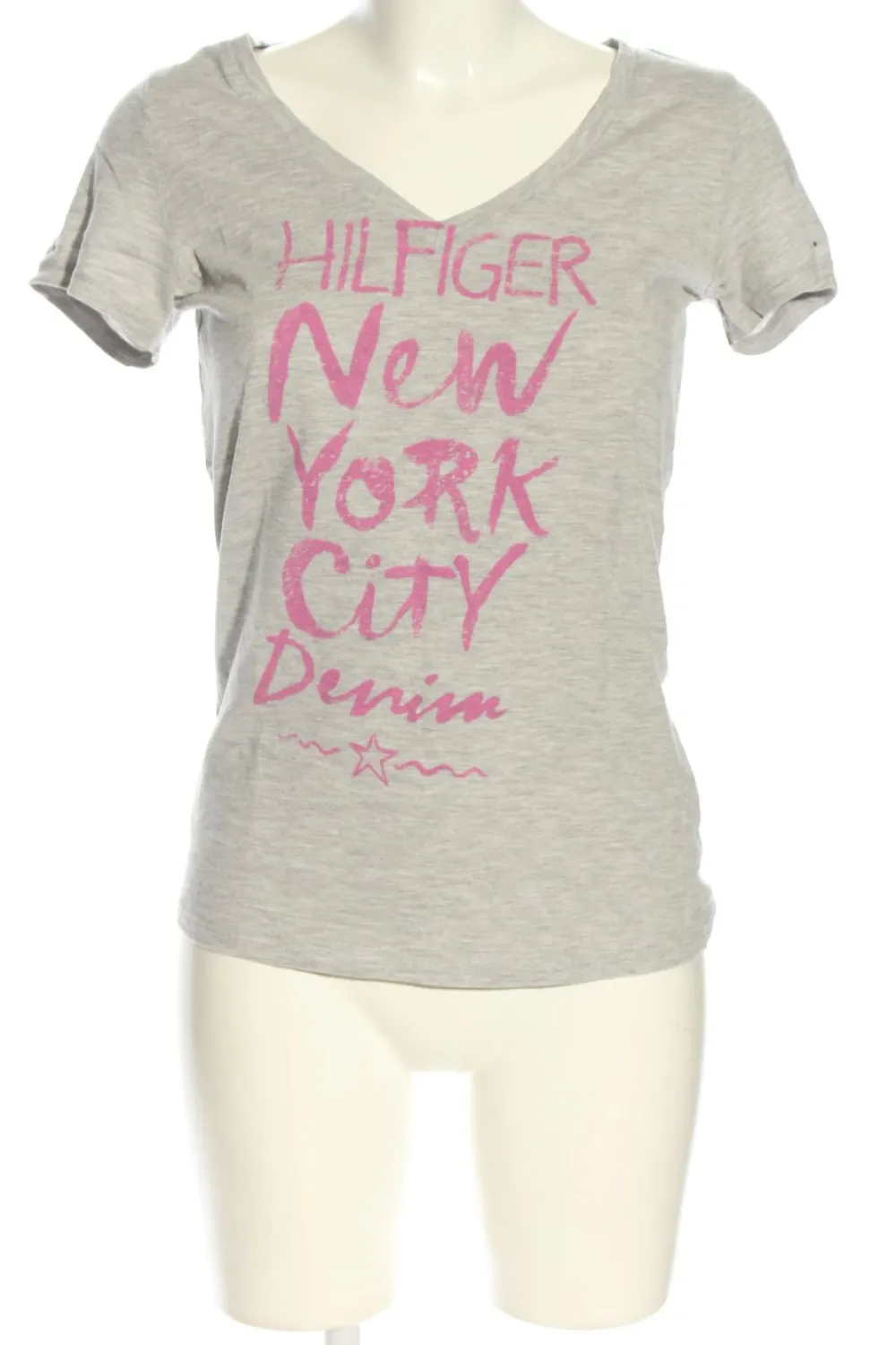 Shirts>Hilfiger Denim T-Shirt Größe 38 hellgraupink