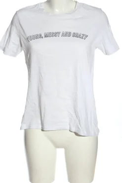 Shirts>Mango Basics T-Shirt Größe 38 weißschwarz