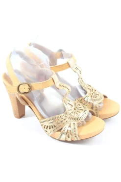 Sandaletten>Spiral T-Steg-Sandaletten Größe 40 cremegoldfarben