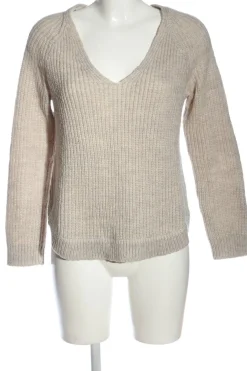 Pullover>H&M Basic V-Ausschnitt-Pullover Größe 36 wollweiß