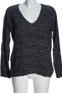 Pullover>H&M V-Ausschnitt-Pullover Größe 36 hellgrauschwarz