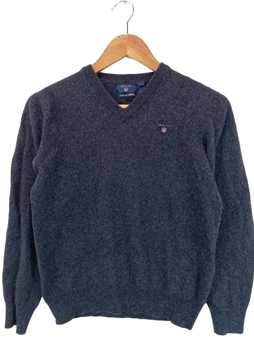 Pullover>Gant V-Ausschnitt-Pullover Größe 40 blau