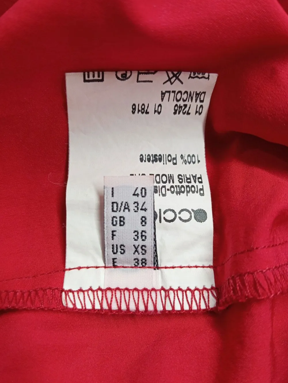 Kleider>Acciaio Volantkleid Größe 34 rot