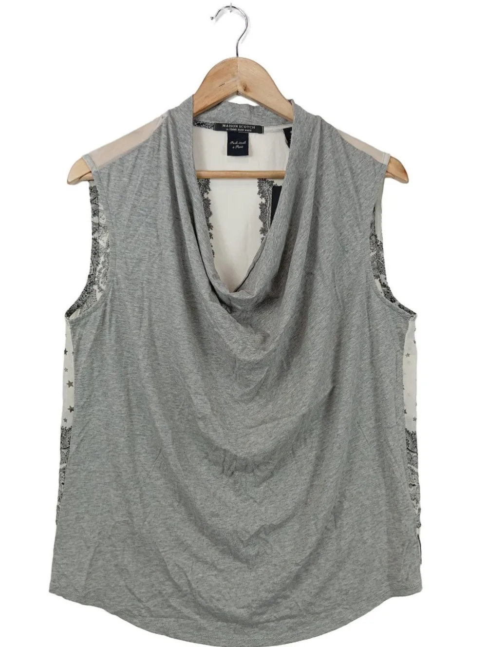 Shirts>Maison Scotch Wasserfallshirt Größe 42 hellgrau