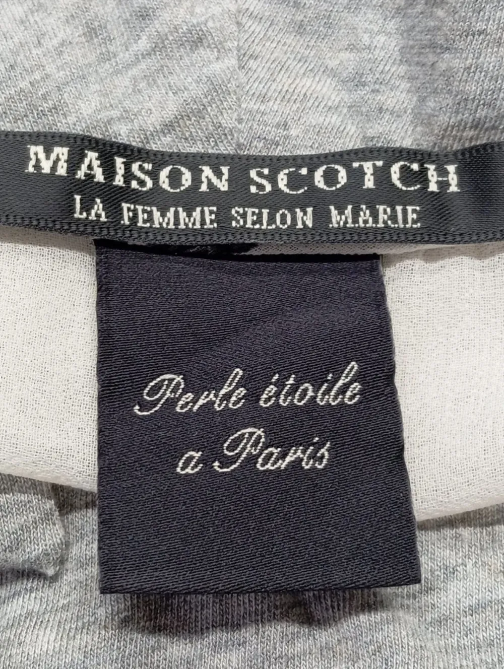 Shirts>Maison Scotch Wasserfallshirt Größe 42 hellgrau