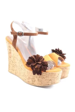 Sandaletten>Donna Wedges Sandaletten Größe 39 hellorangebraun