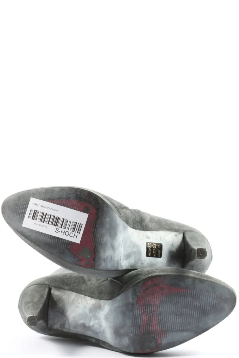 Stiefel>MA&LO Weitschaftstiefel Größe 39 graublau