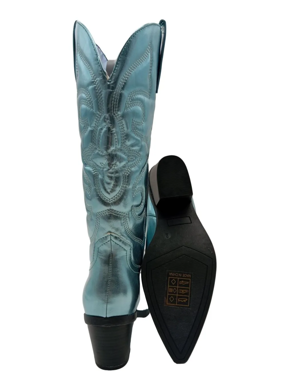 Stiefel>sheln Westernstiefel Größe 39 hellblau