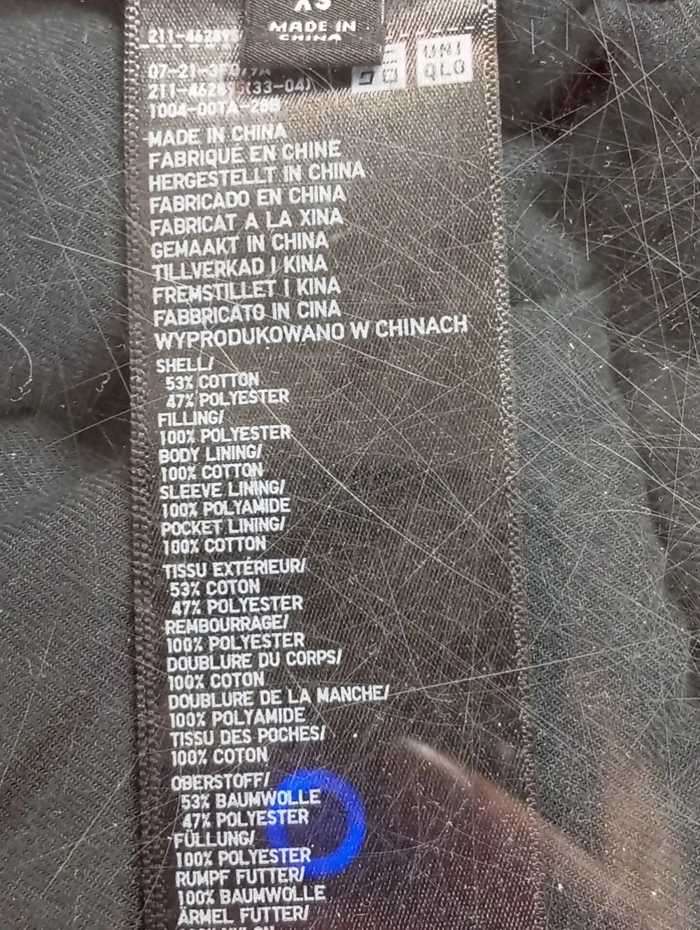 Jacken>UNI QLO Winterjacke Größe 34 dunkelblau